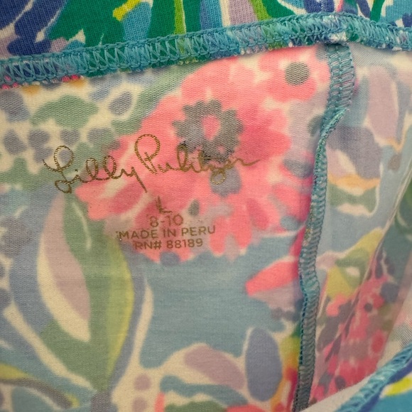 Lilly Pulitzer Girls' Maia Legging Amalfi Blue Alligator Isle - Picture 4 of 4